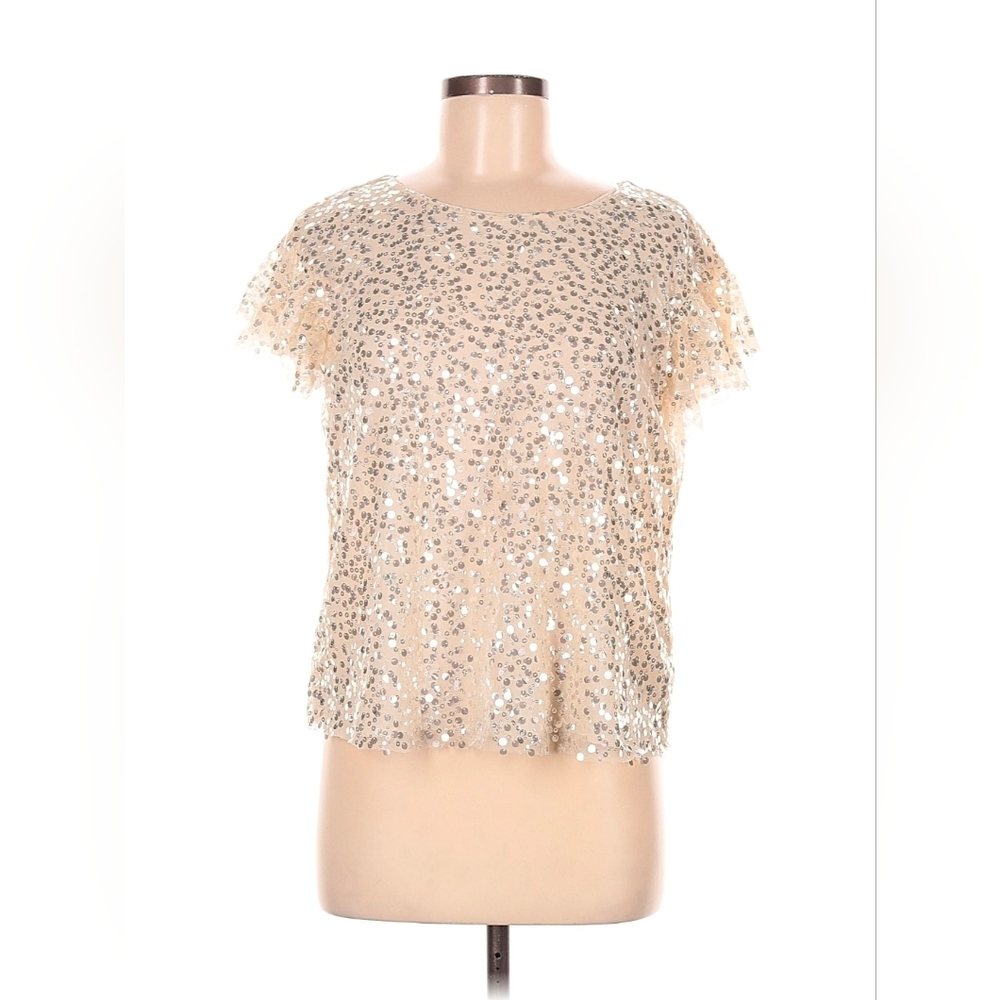 Anthropologie Nude Sequin Blouse